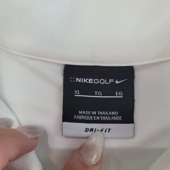Nike Golf Dri-Fit with embroidered Cadillac Crest Polo Shirt size XL White - Picture 5 of 6